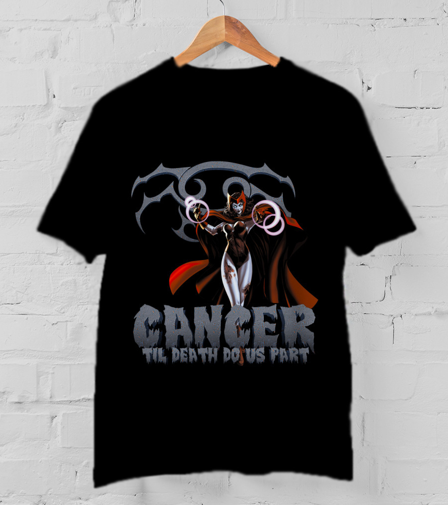 Cancer Til Death Do Us Part Scarlet Witch Marvel Fans T-Shirt