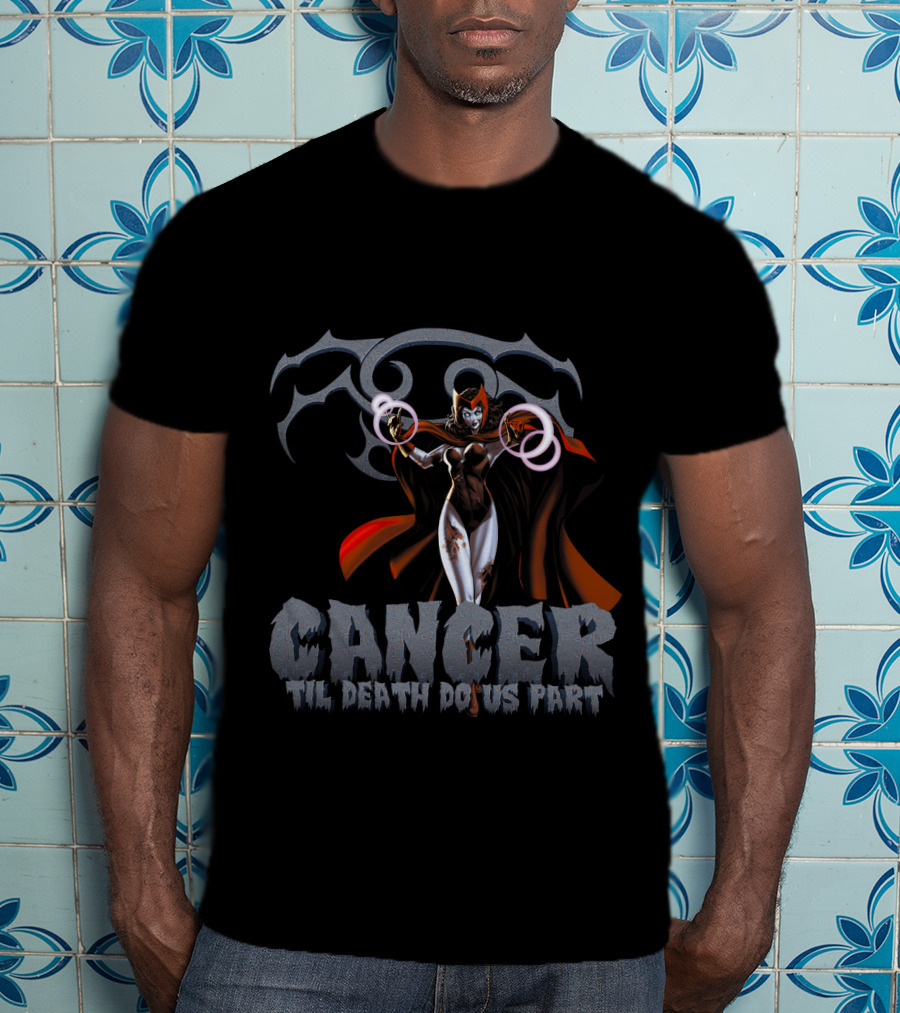 Cancer Til Death Do Us Part Scarlet Witch Marvel Fans T-Shirt
