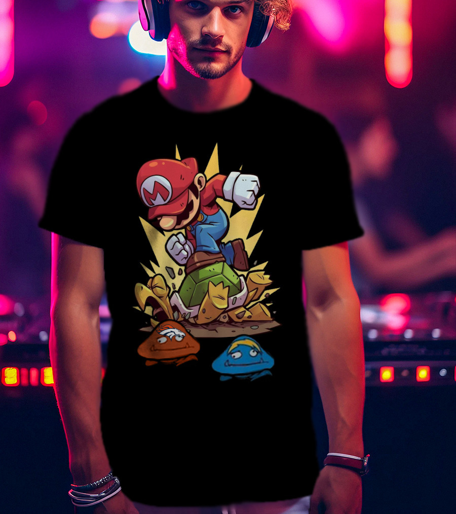 Super Mario Crushing Koopa Shell With Goombas T-Shirt