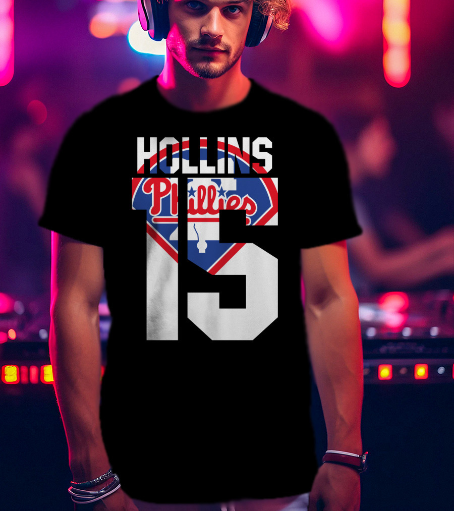 Hollins 15 Philadelphia Phillies 1993 Baseball Team T-Shirt
