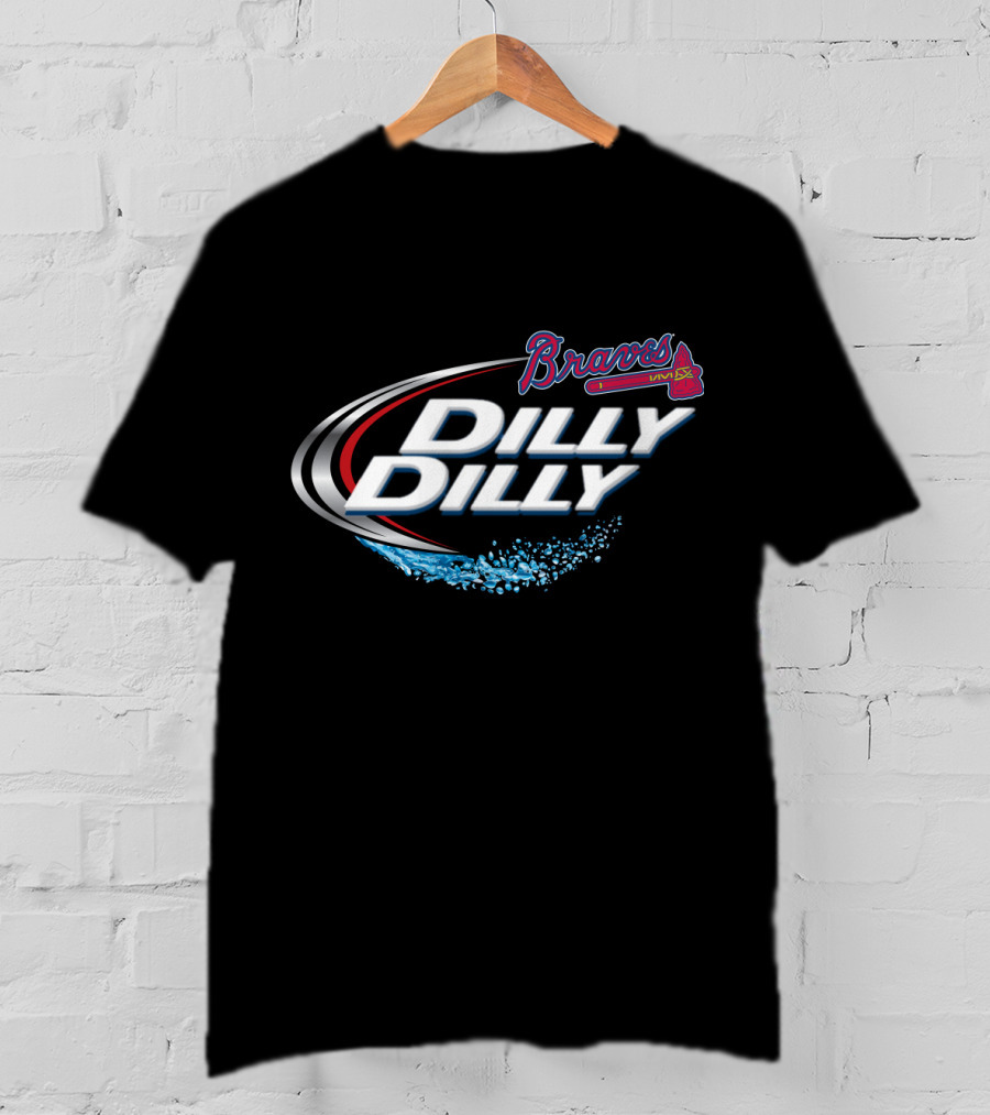 Atlanta Braves Dilly Dilly Logo Splash Baseball T-Shirt