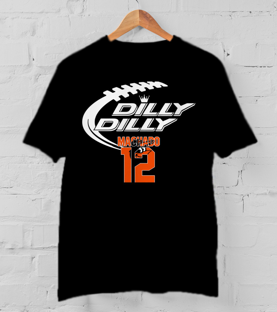 Dilly Dilly Machado 12 Baltimore Orioles Football Crown T-Shirt