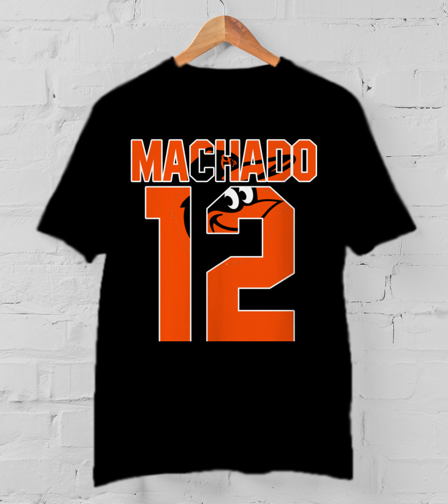 Baltimore Orioles Machado 12 Majestic Baseball Player T-Shirt