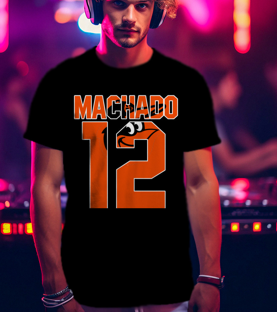 Baltimore Orioles Machado 12 Majestic Baseball Player T-Shirt