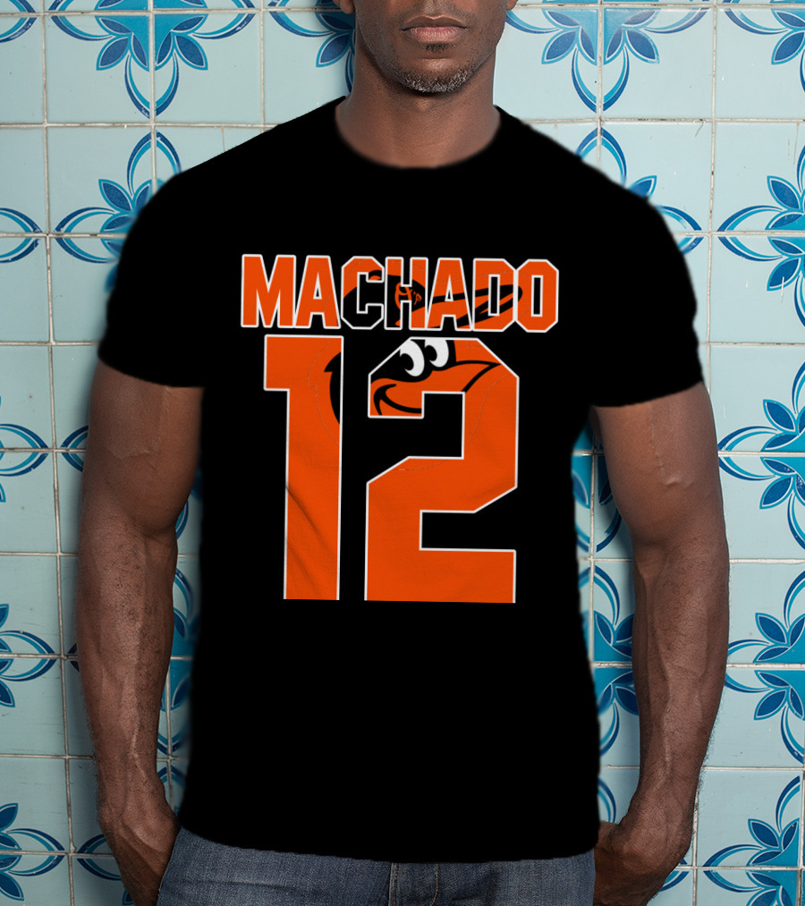Baltimore Orioles Machado 12 Majestic Baseball Player T-Shirt