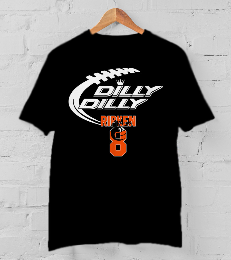 Baltimore Orioles Ripken 8 Dilly Dilly Football Crown T-Shirt