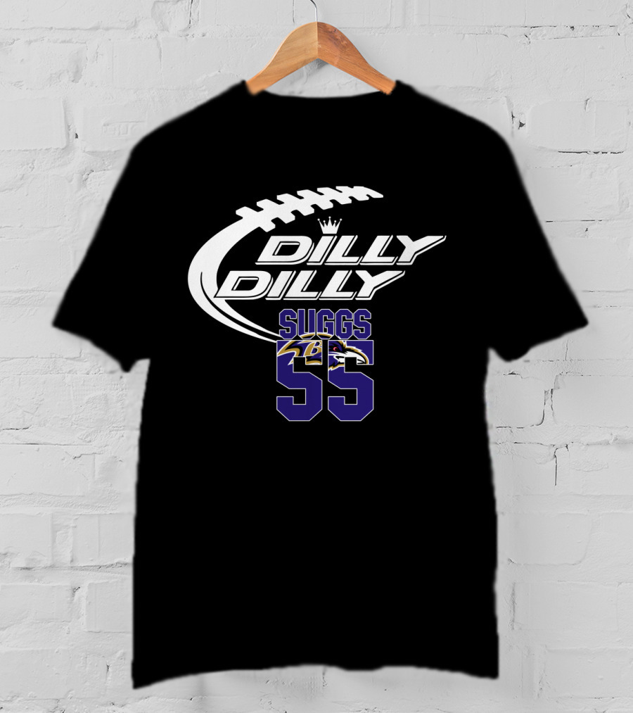 Baltimore Ravens Suggs Dilly Dilly 55 Game Jersey T-Shirt