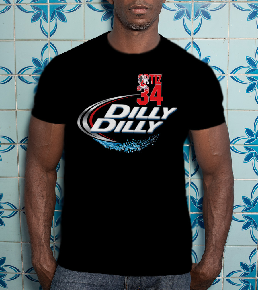 Boston Red Sox Ortiz 34 Dilly Dilly Majestic T-Shirt