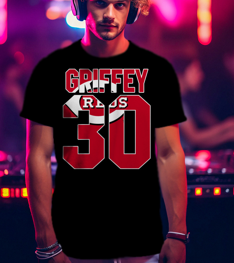 Ken Griffey 30 Cincinnati Reds Iconic Reds T-Shirt