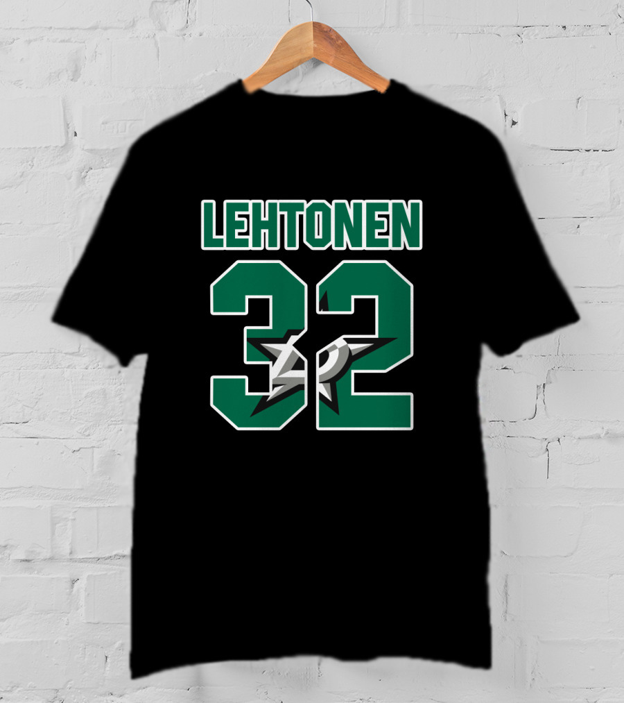 Lehtonen 32 Dallas Stars NHL Logo Kari Lehtonen T-Shirt