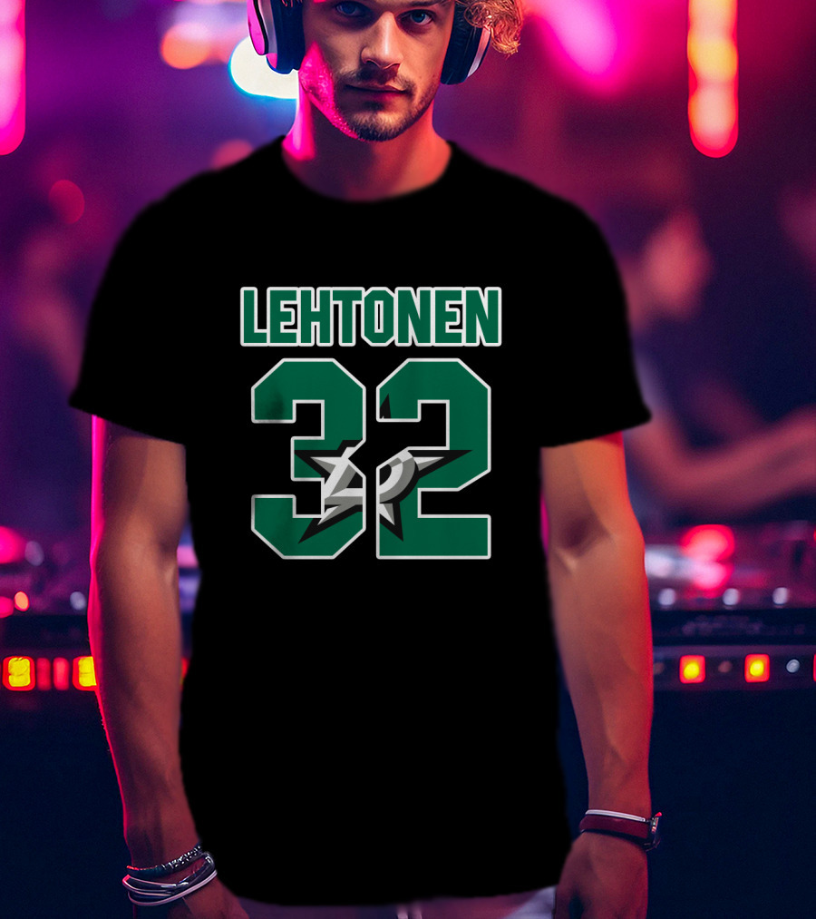 Lehtonen 32 Dallas Stars NHL Logo Kari Lehtonen T-Shirt