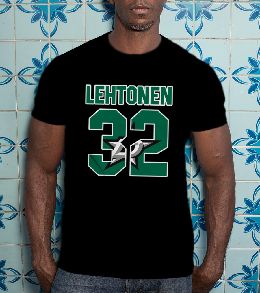 Lehtonen 32 Dallas Stars NHL Logo Kari Lehtonen T-Shirt