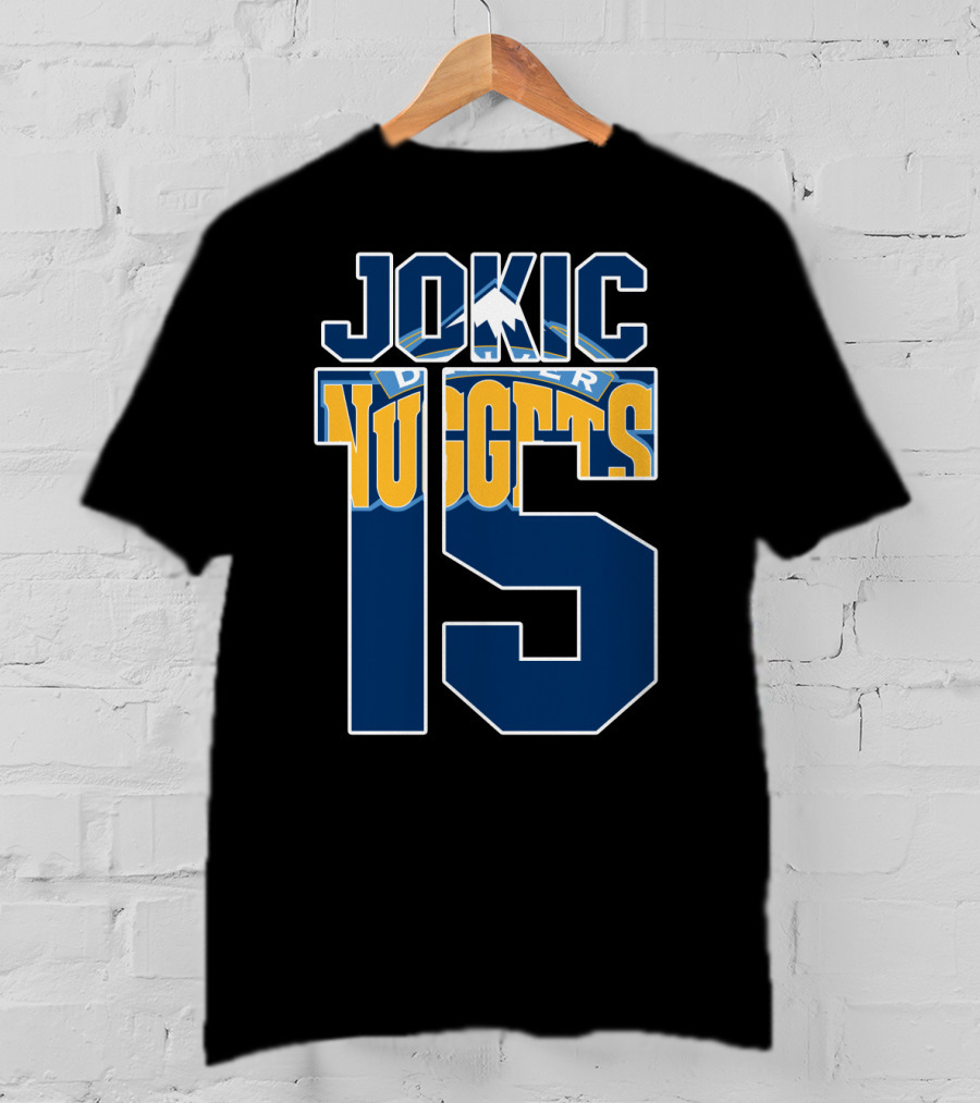 Denver Nuggets Nikola Jokic 15 Basketball Fan Gear T-Shirt