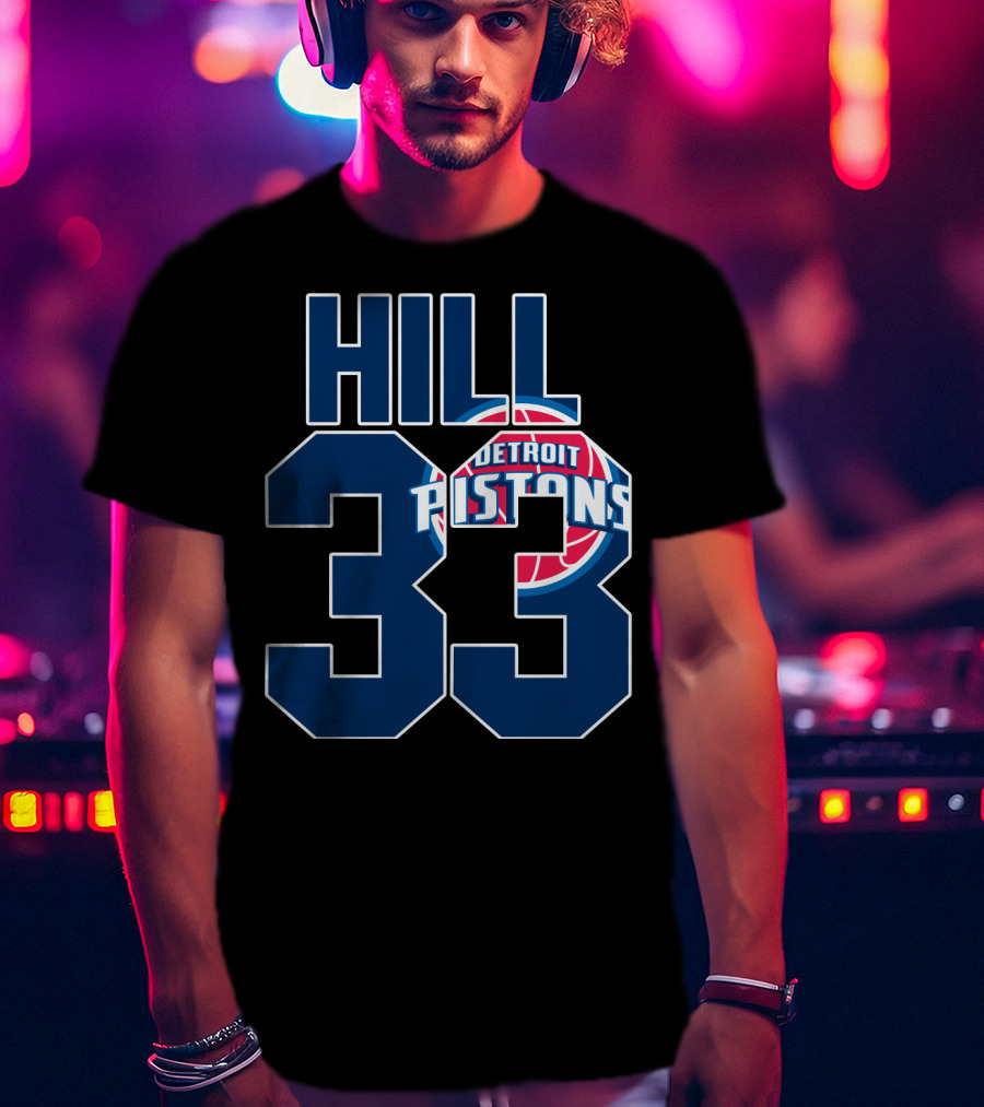 Detroit Pistons Grant Hill 33 Basketball T-Shirt