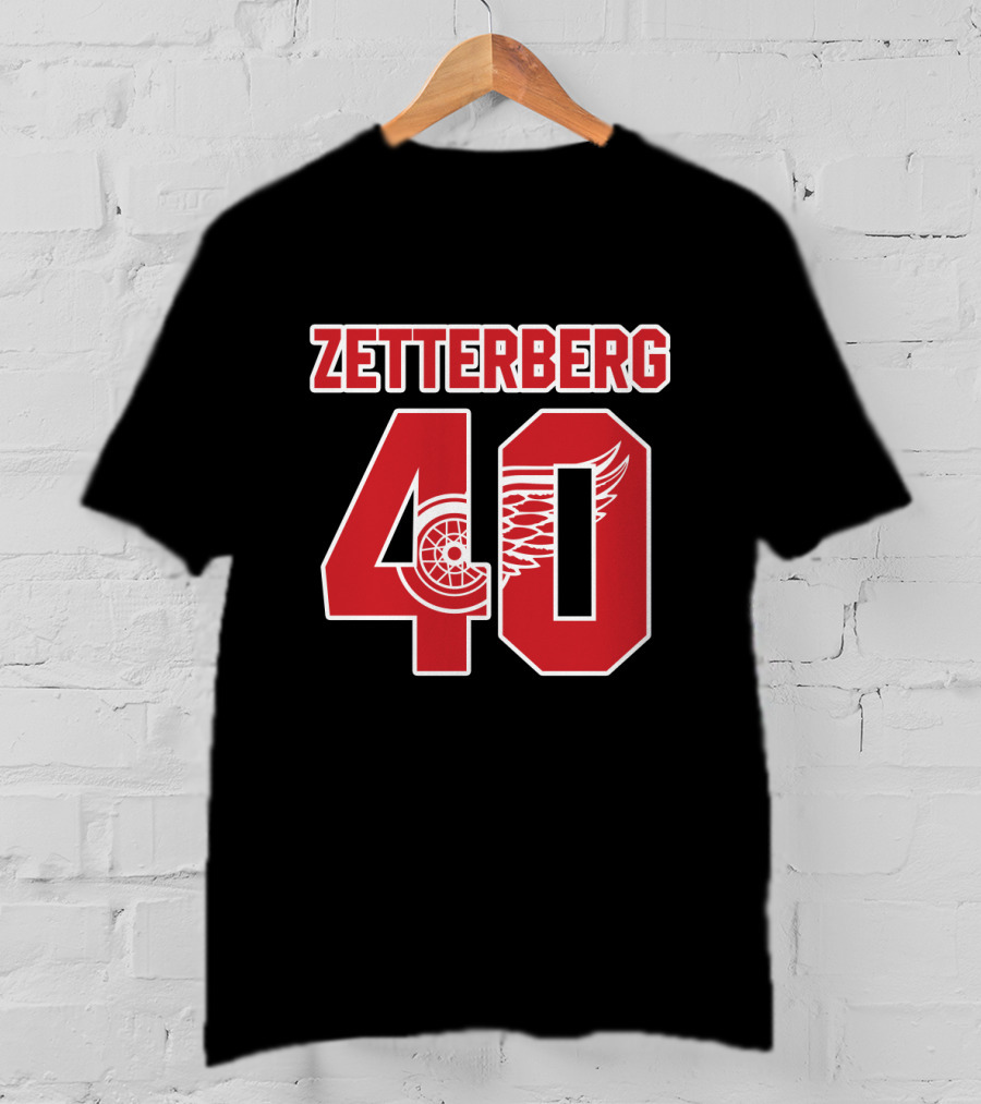 Zetterberg 40 Jersey Detroit Red Wings NHL Iconic Winged Wheel T-Shirt