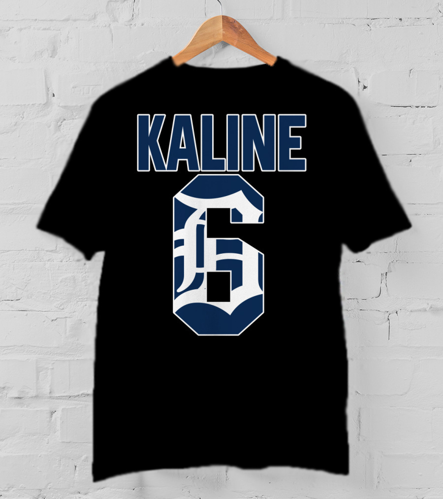 Kaline 6 Detroit Tigers Iconic Jersey Number T-Shirt