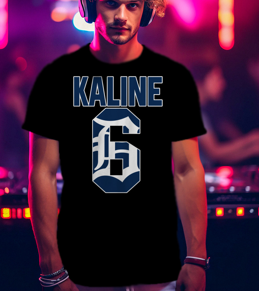 Kaline 6 Detroit Tigers Iconic Jersey Number T-Shirt
