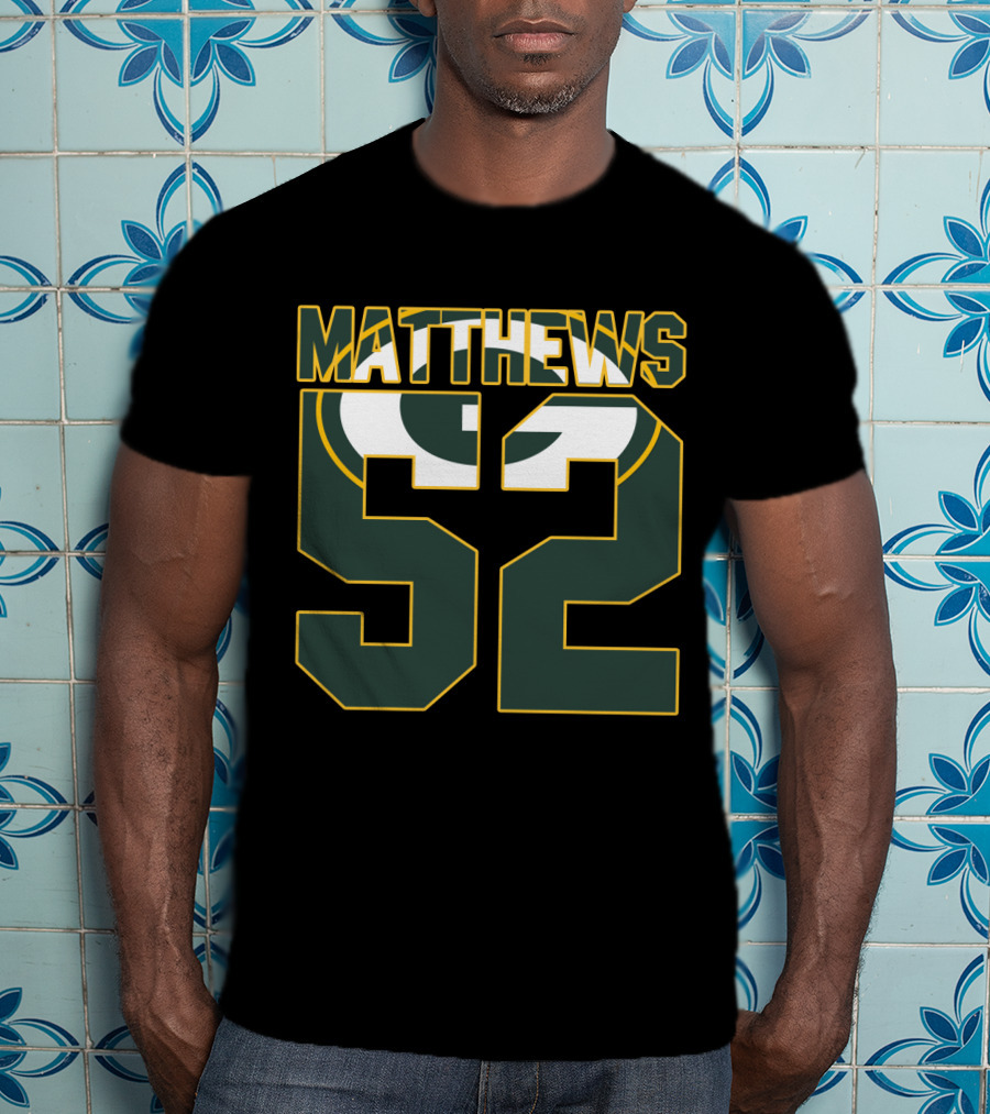 Green Bay Packers Matthews 52 Logo Jersey T-Shirt