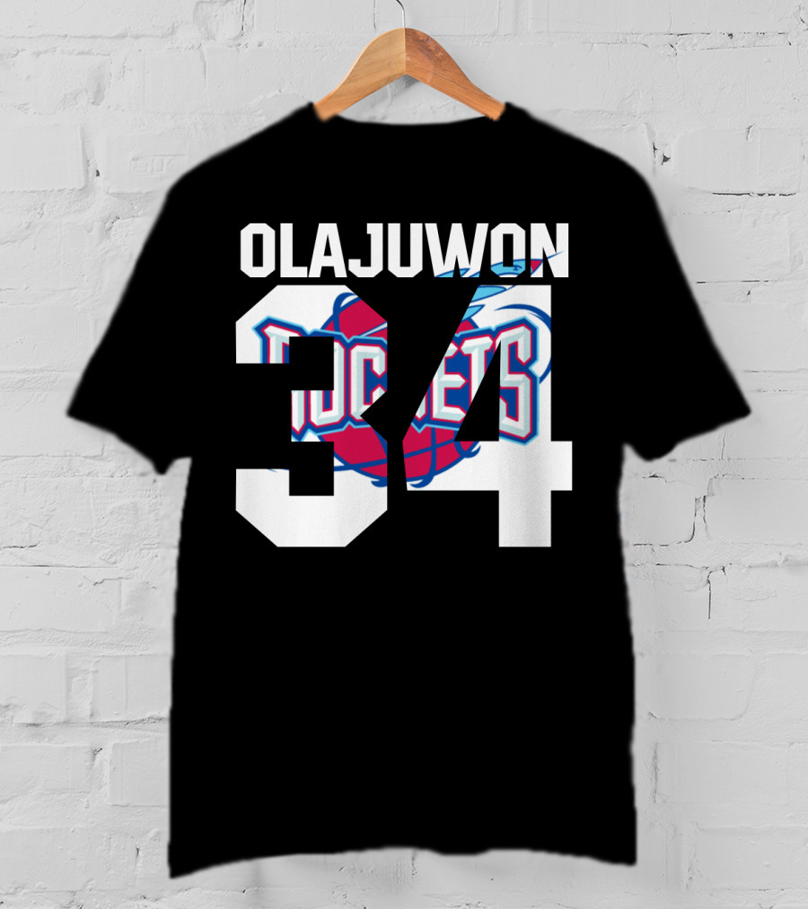 Olajuwon 34 Houston Rockets Basketball T-Shirt