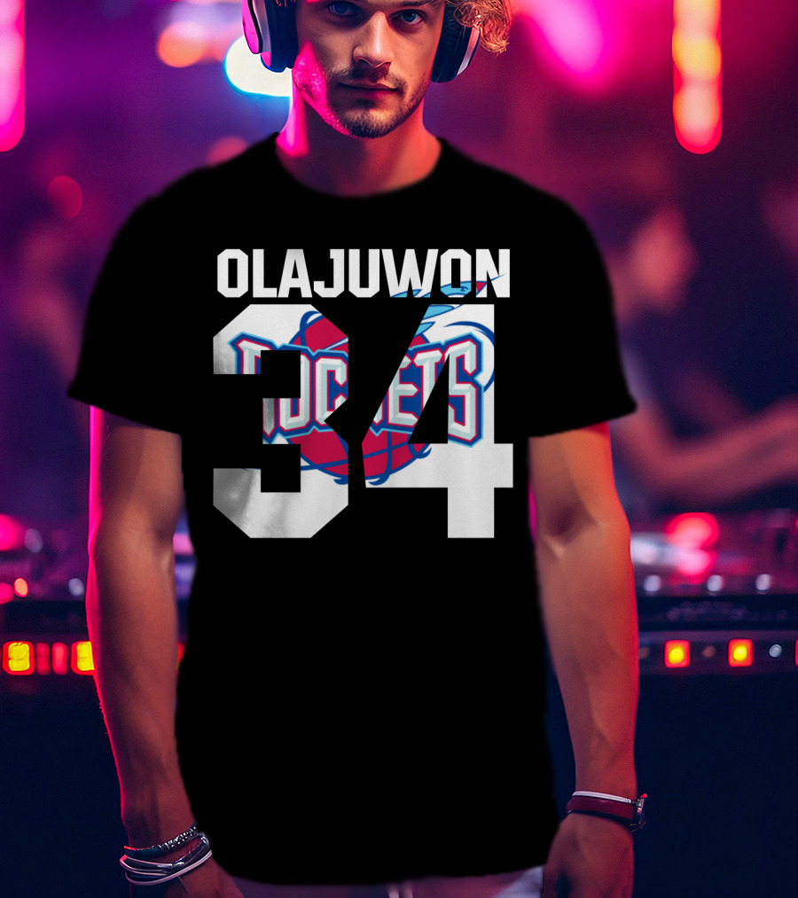 Olajuwon 34 Houston Rockets Basketball T-Shirt