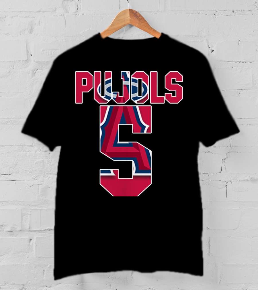 Pujols 5 Los Angeles Angels Baseball Icon Albert Pujols T-Shirt