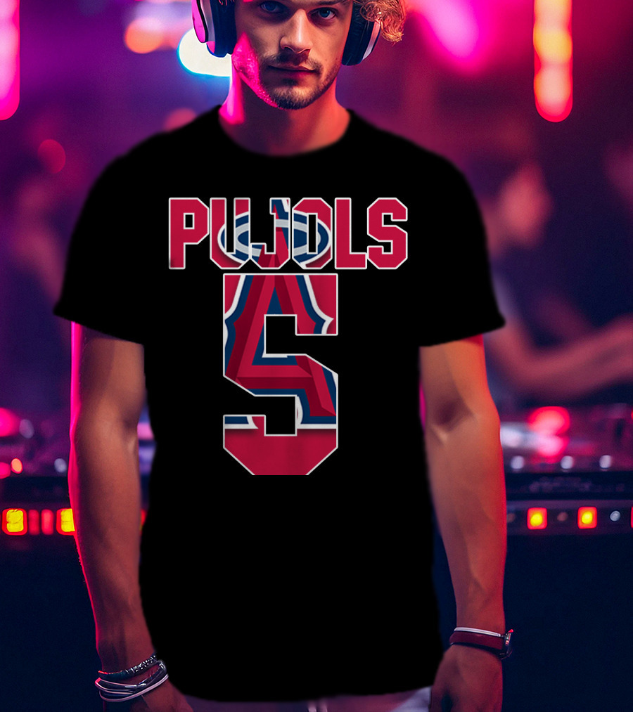 Pujols 5 Los Angeles Angels Baseball Icon Albert Pujols T-Shirt
