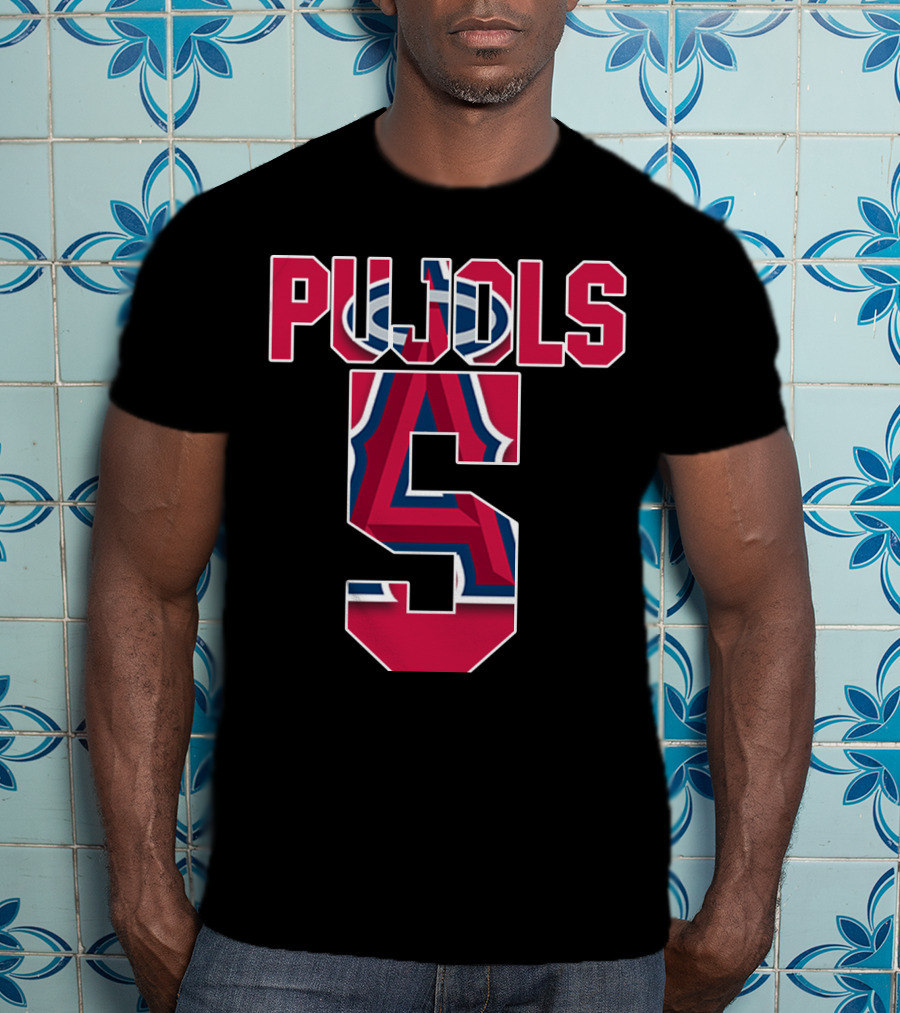 Pujols 5 Los Angeles Angels Baseball Icon Albert Pujols T-Shirt