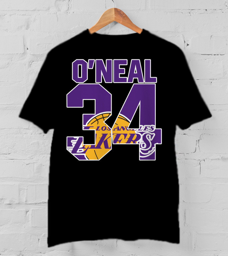 O'neal 34 Los Angeles Lakers Shaquille O'neal Basketball Legends T-Shirt