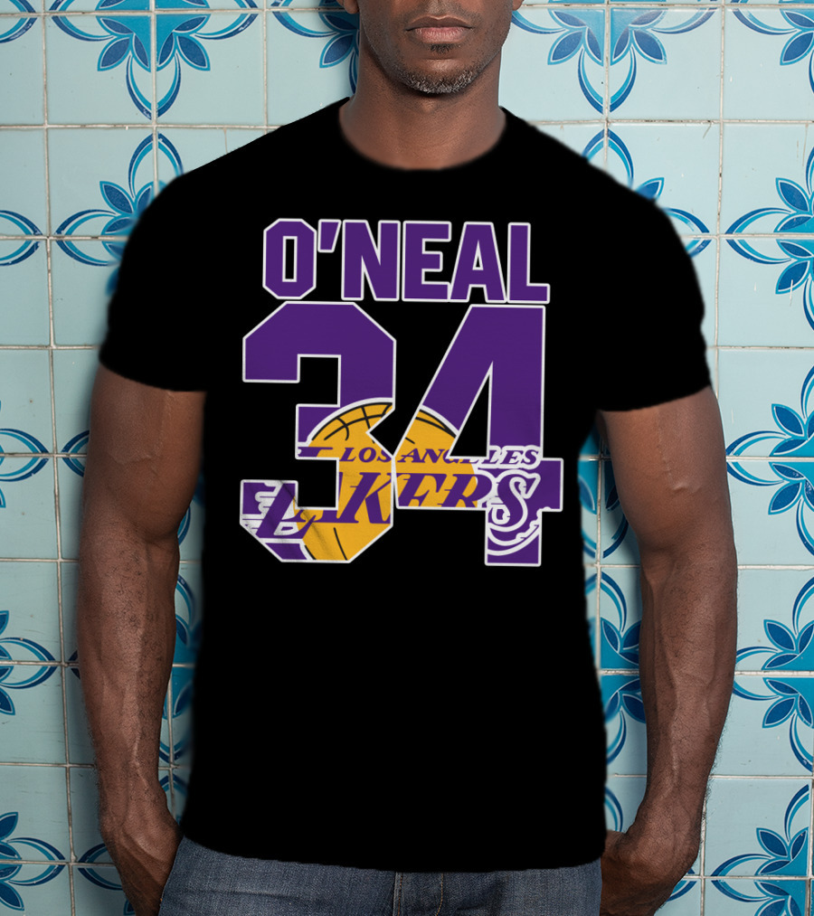 O'neal 34 Los Angeles Lakers Shaquille O'neal Basketball Legends T-Shirt