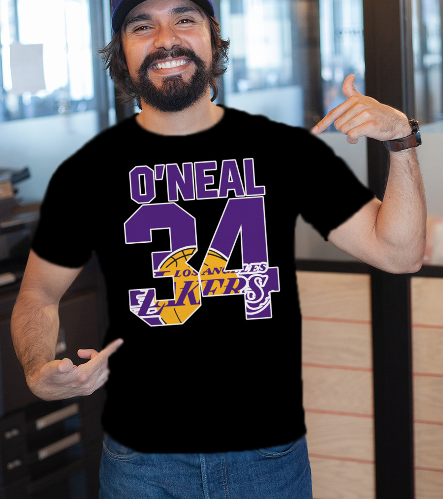 O'neal 34 Los Angeles Lakers Shaquille O'neal Basketball Legends T-Shirt