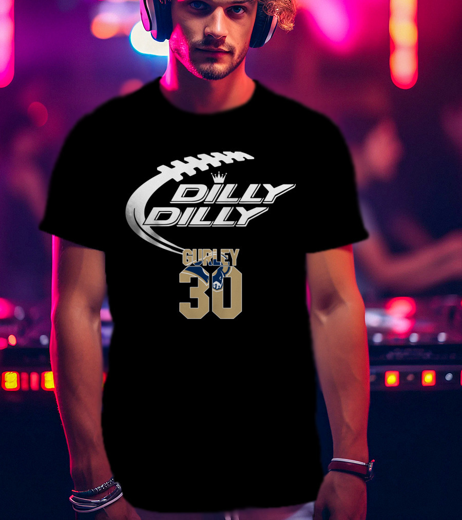 Los Angeles Rams Todd Gurley 30 Dilly Dilly Football T-Shirt