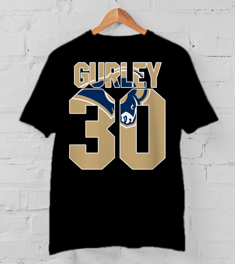 Gurley 30 Los Angeles Rams Logo Jersey T-Shirt