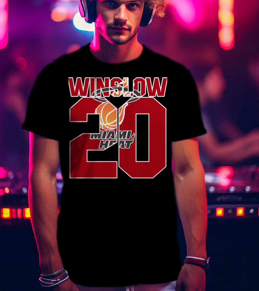 Winslow 20 Miami Heat Basketball Player Tribute T-Shirt