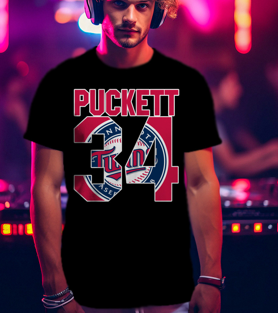 Kirby Puckett 34 Minnesota Twins Baseball Legend Emblem T-Shirt