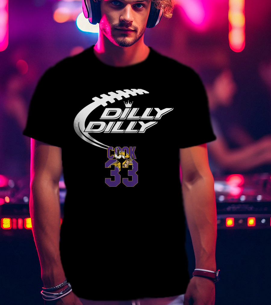 Minnesota Vikings Dalvin Cook 33 Dilly Dilly Football Theme T-Shirt