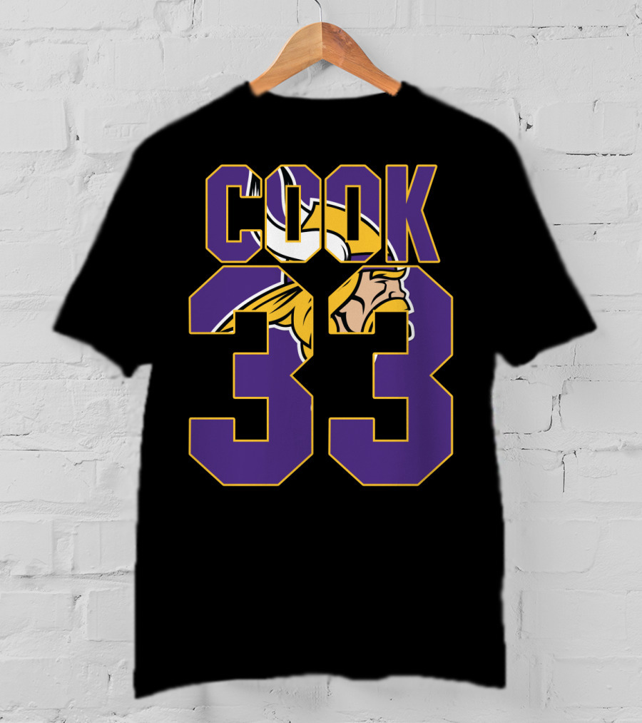 Minnesota Vikings Dalvin Cook 33 Viking Head Logo Jersey T-Shirt
