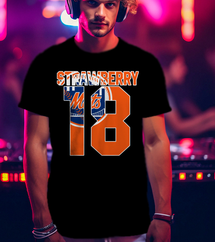 New York Mets Darryl Strawberry 18 Mets T-Shirt