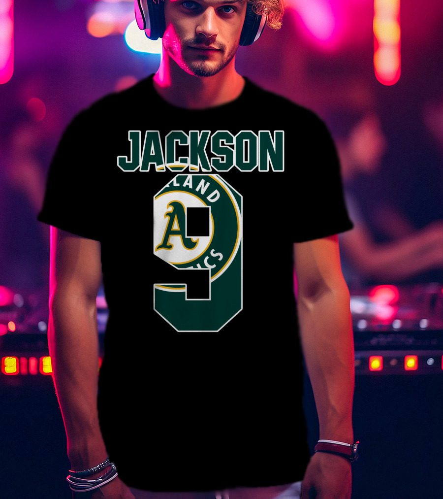 Oakland Athletics Reggie Jackson Number 9 Baseball Classic T-Shirt