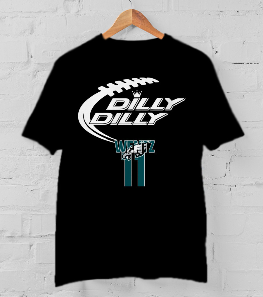 Philadelphia Eagles Carson Wentz Dilly Dilly 11 Football Crown T-Shirt