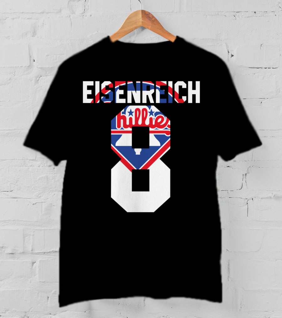Eisenreich 8 Philadelphia Phillies Retro Liberty Bell Design 1993 T-Shirt