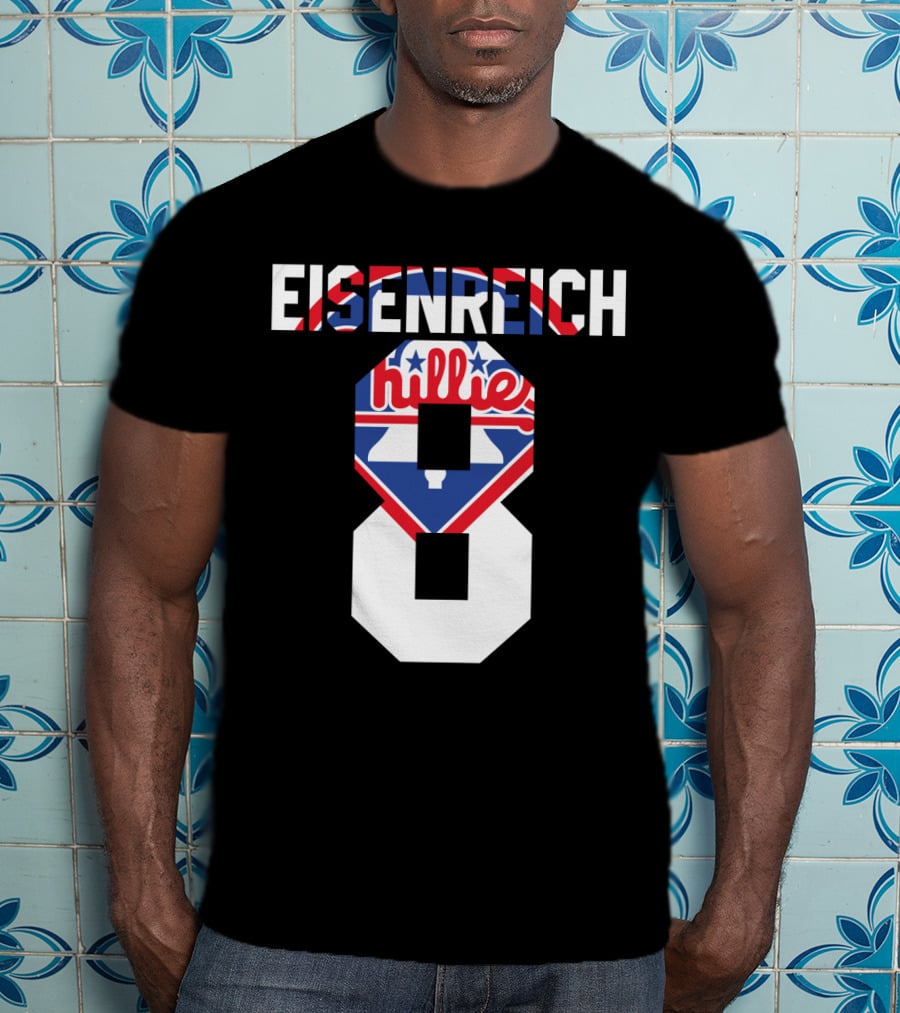 Eisenreich 8 Philadelphia Phillies Retro Liberty Bell Design 1993 T-Shirt