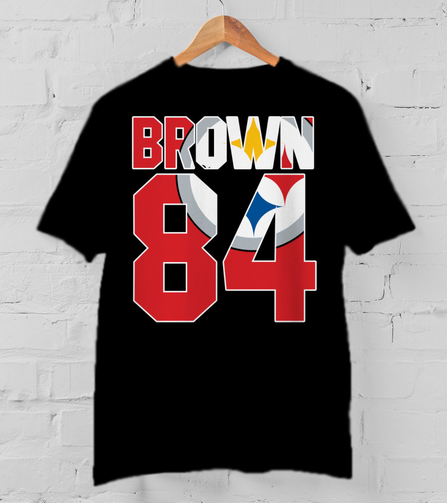 Pittsburgh Steelers Antonio Brown 84 Logo Jersey T-Shirt