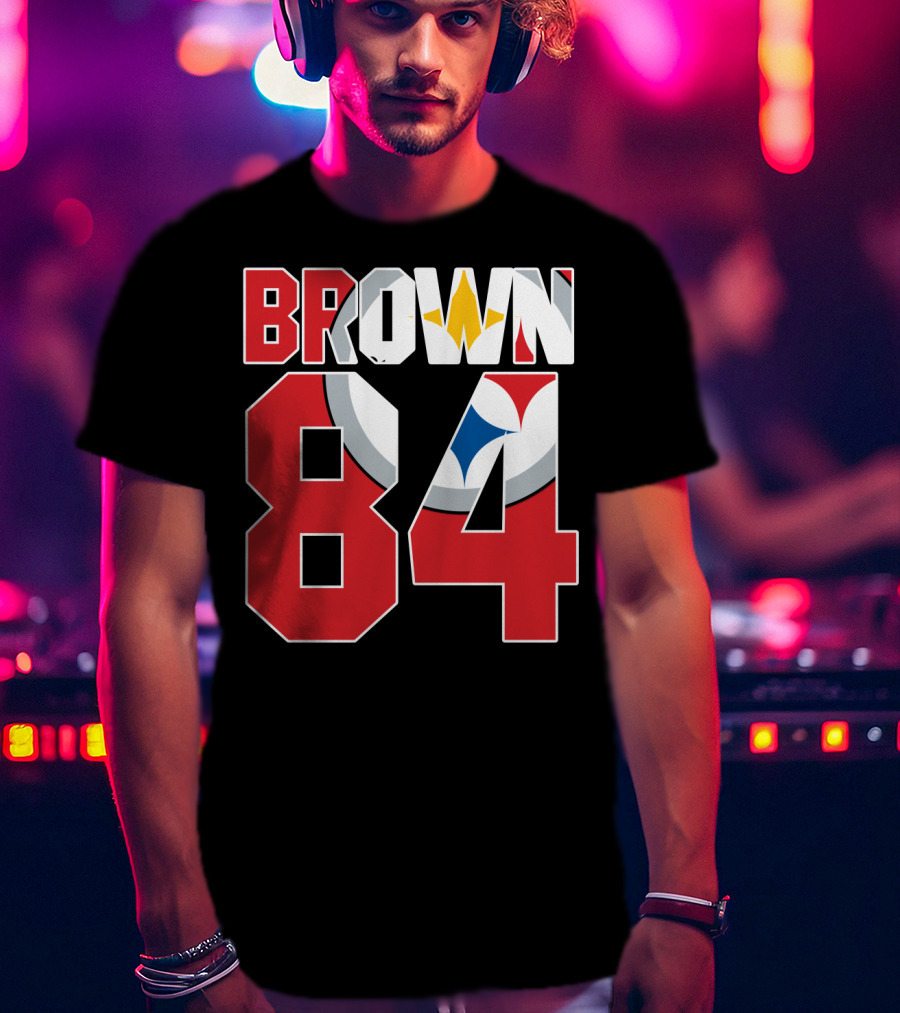 Pittsburgh Steelers Antonio Brown 84 Logo Jersey T-Shirt