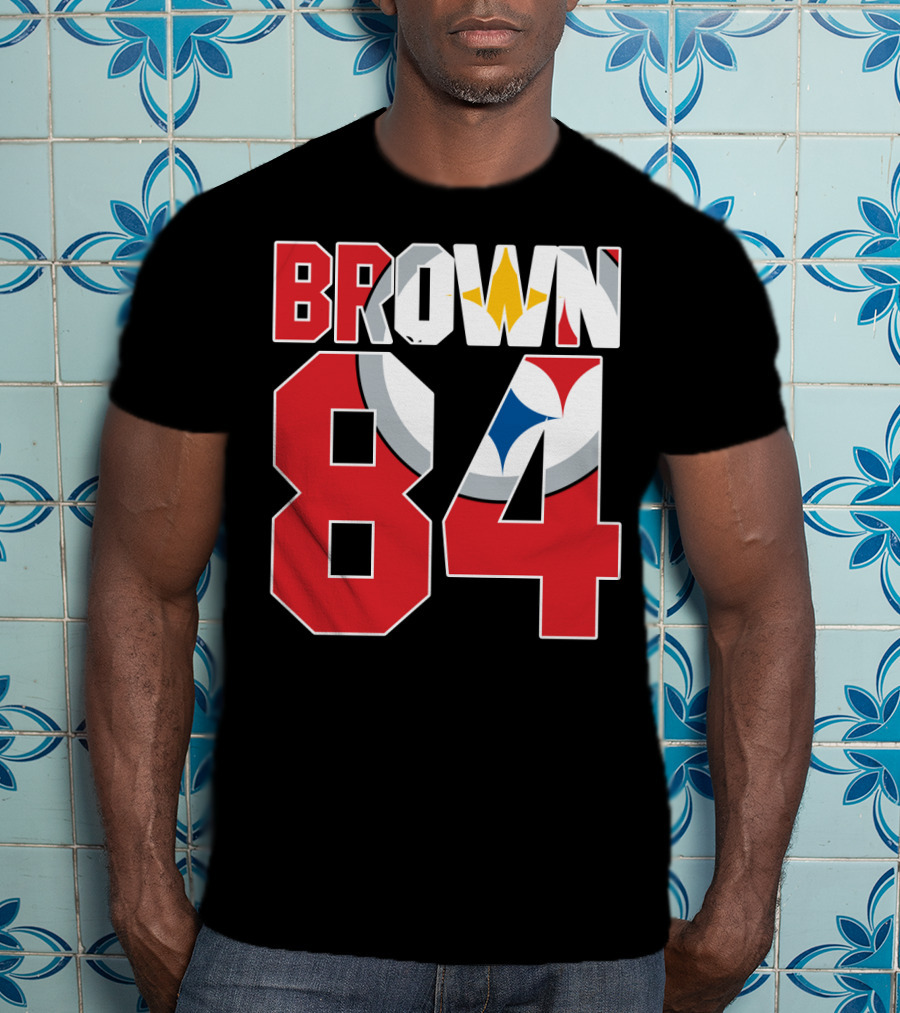 Pittsburgh Steelers Antonio Brown 84 Logo Jersey T-Shirt