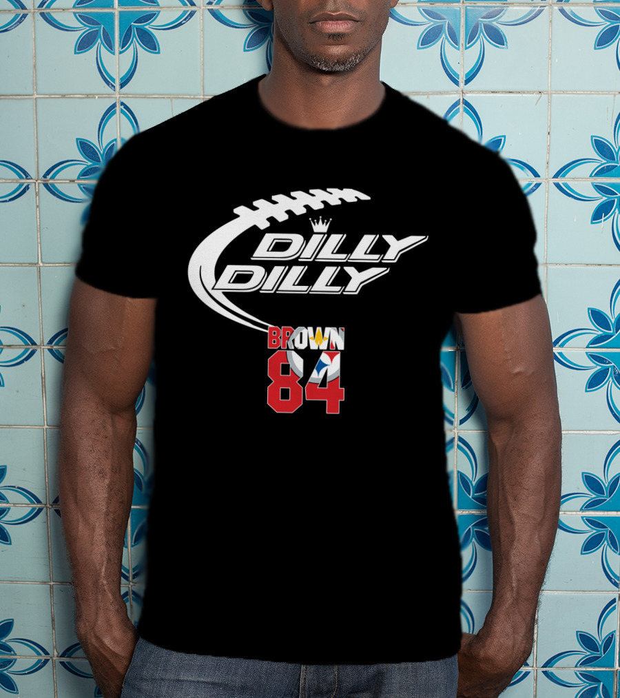 Pittsburgh Steelers Brown 84 Dilly Dilly Football T-Shirt