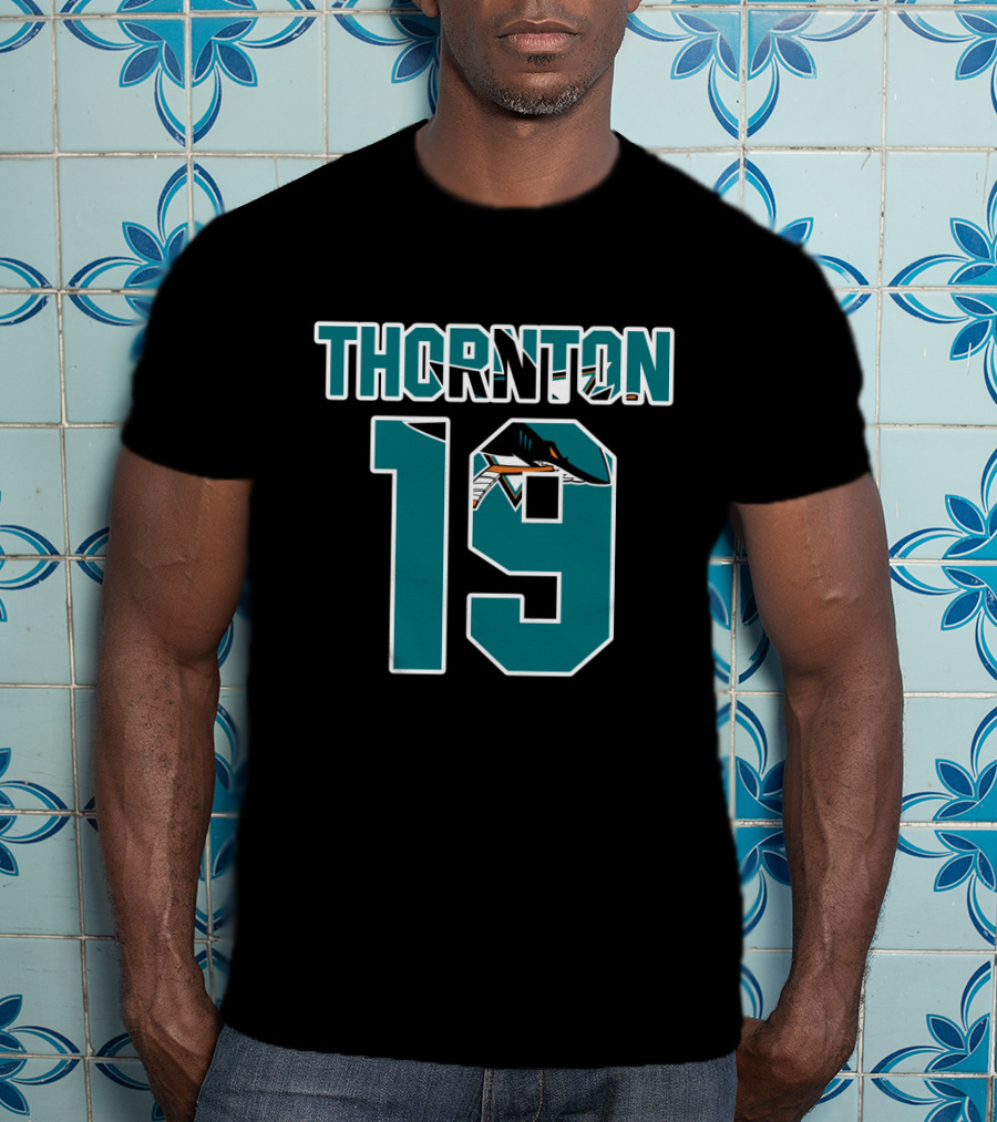 San Jose Sharks Joe Thornton 19 NHL Player Number T-Shirt