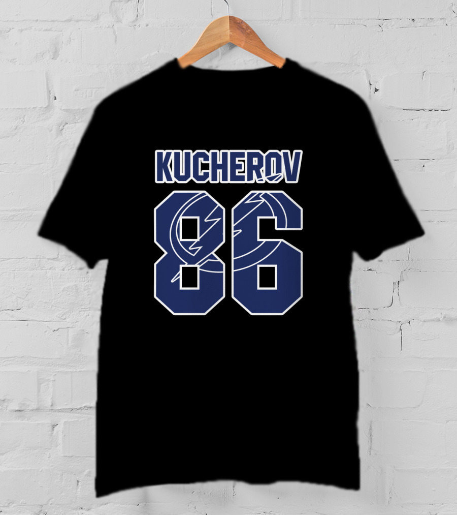 Kucherov 86 Tampa Bay Lightning NHL Bold Blue Numbers With Team T-Shirt