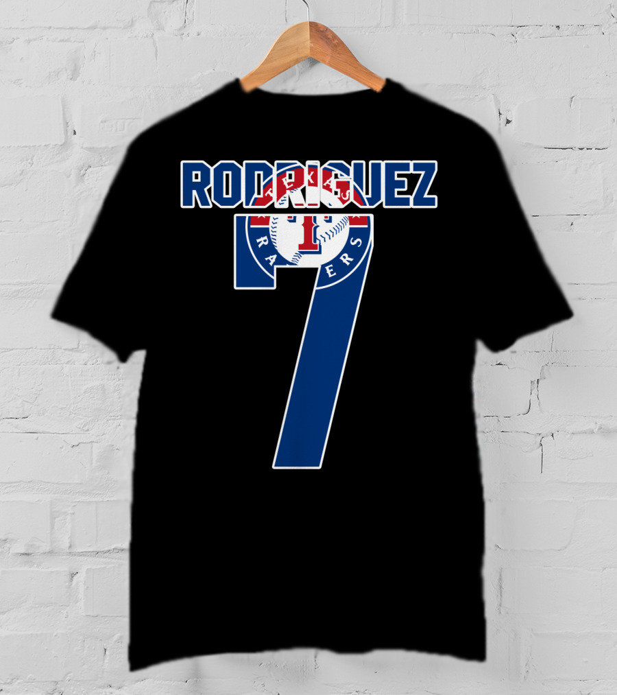Rodriguez Texas Rangers Number 7 Baseball T-Shirt