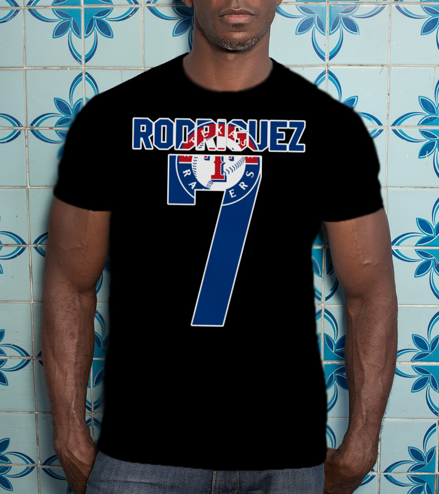 Rodriguez Texas Rangers Number 7 Baseball T-Shirt