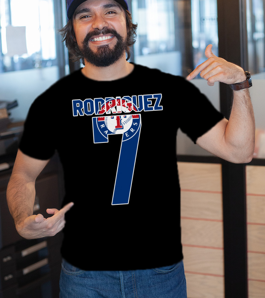 Rodriguez Texas Rangers Number 7 Baseball T-Shirt